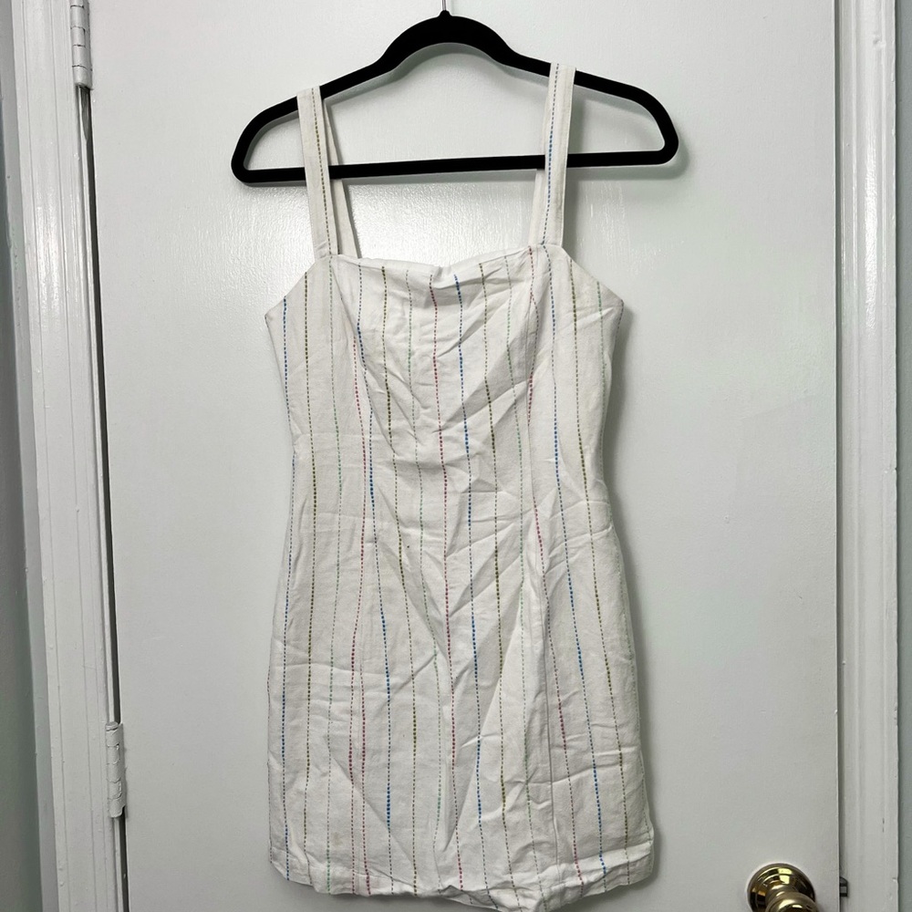 Forever 21 pinstripe colorful bodycon dress